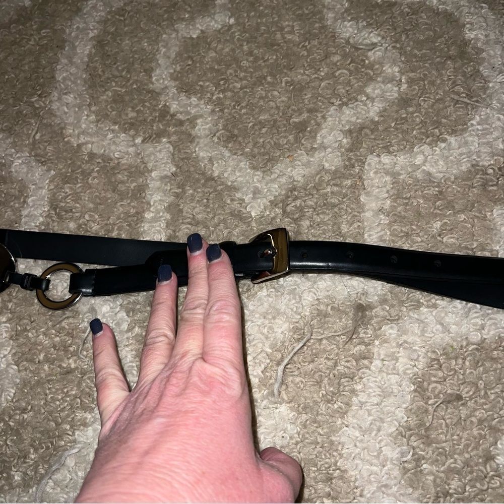 Etienne Agnier Elegant Black Leather Belt